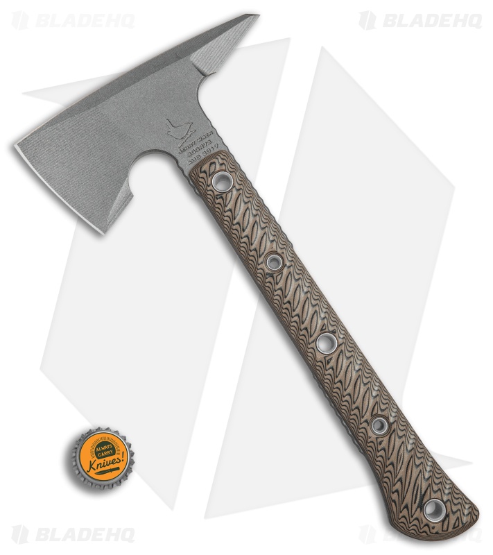 RMJ Tactical Jenny Wren 11.5" Tomahawk Axe Hyena Brown G-10 (Tungsten Cerakote) 