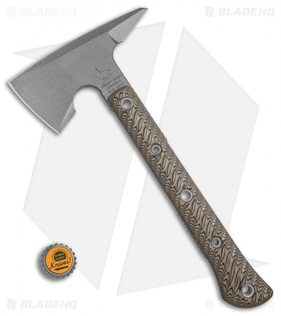 RMJ Tactical Jenny Wren 11.5" Tomahawk Axe Hyena Brown G-10 (Tungsten Cerakote) 