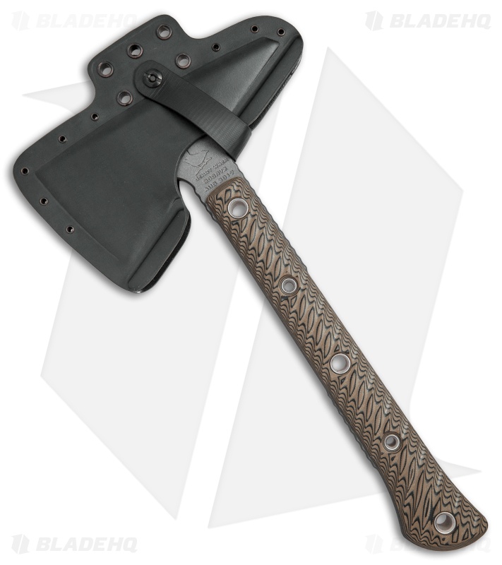 RMJ Tactical Jenny Wren 11.5" Tomahawk Axe Hyena Brown G-10 (Tungsten Cerakote) 