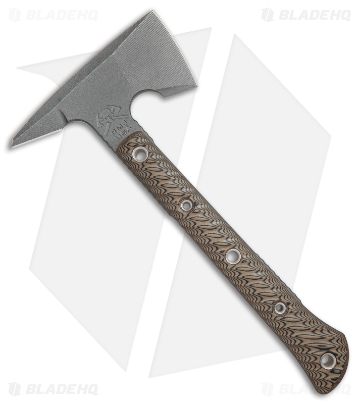 RMJ Tactical Jenny Wren 11.5" Tomahawk Axe Hyena Brown G-10 (Tungsten Cerakote) 