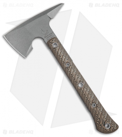RMJ Tactical Jenny Wren 11.5" Tomahawk Axe Hyena Brown G-10 (Tungsten Cerakote) 