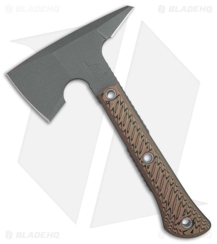 RMJ Tactical Mini Jenny 9.5" Tomahawk Axe Hyena Brown G-10 (Tungsten Cerakote) 