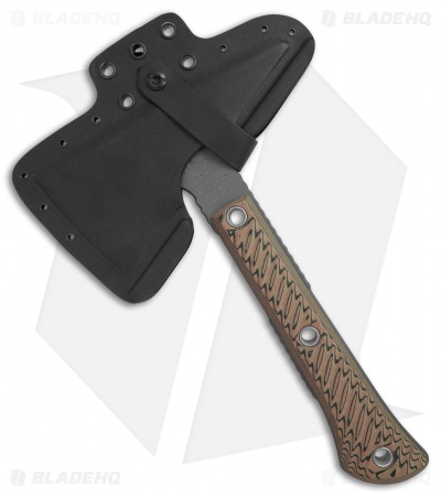 RMJ Tactical Mini Jenny 9.5" Tomahawk Axe Hyena Brown G-10 (Tungsten Cerakote) 