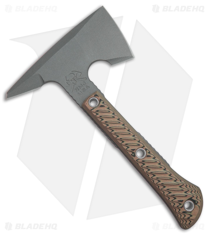 RMJ Tactical Mini Jenny 9.5" Tomahawk Axe Hyena Brown G-10 (Tungsten Cerakote) 