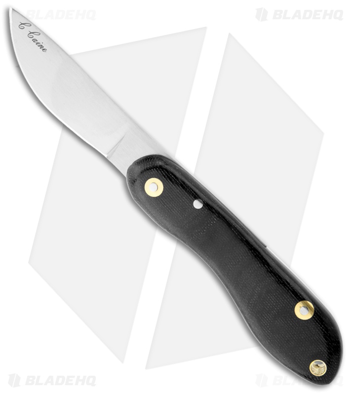 Scorpion Knives Chris Caine CC Folder Black Micarta Knife (3.375" Satin Plain)