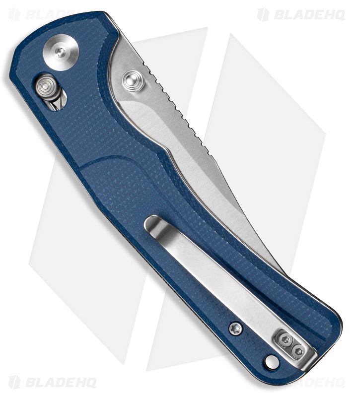 SENCUT Slybolt Crossbar Lock Knife Blue Canvas Micarta (3.6" Satin)