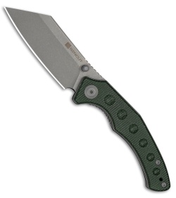 SENCUT Clout Liner Lock knife Green Canvas Micarta (2.99" Gray Stonewash)