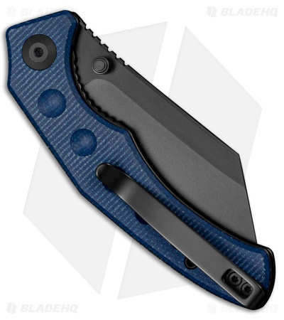 SENCUT Clout Liner Lock knife Blue Canvas Micarta (2.99" Black)