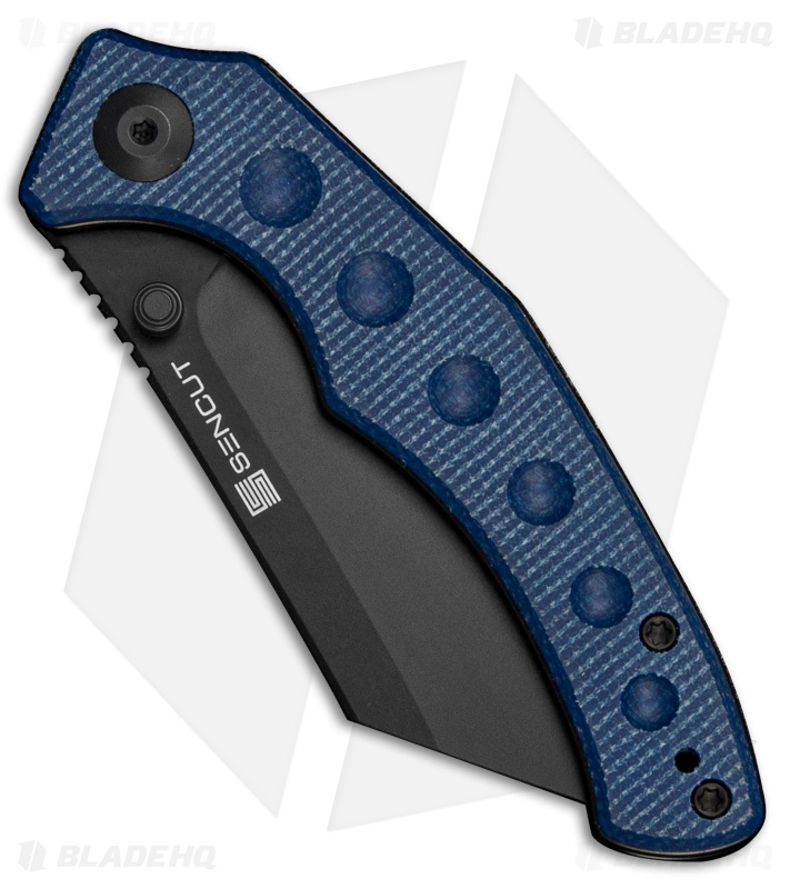 SENCUT Clout Liner Lock knife Blue Canvas Micarta (2.99" Black)