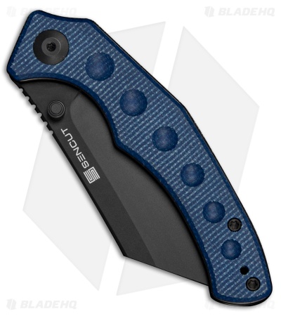 SENCUT Clout Liner Lock knife Blue Canvas Micarta (2.99" Black)