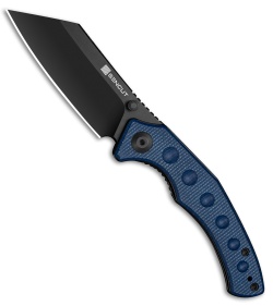 SENCUT Clout Liner Lock knife Blue Canvas Micarta (2.99" Black)