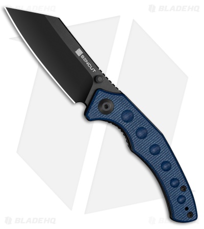 SENCUT Clout Liner Lock knife Blue Canvas Micarta (2.99" Black)