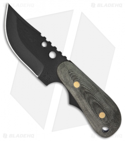 Shadow Tech Knives Backup Bowie Knife Fixed Blade Micarta (3" Black Plain)