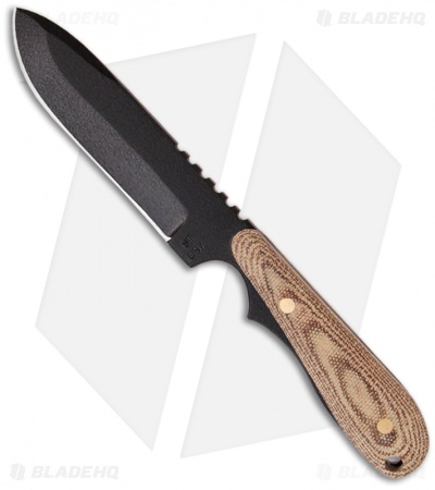 Shadow Tech Knives Wolf Drop Point Knife Fixed Blade Micarta (4.38" Black Plain)