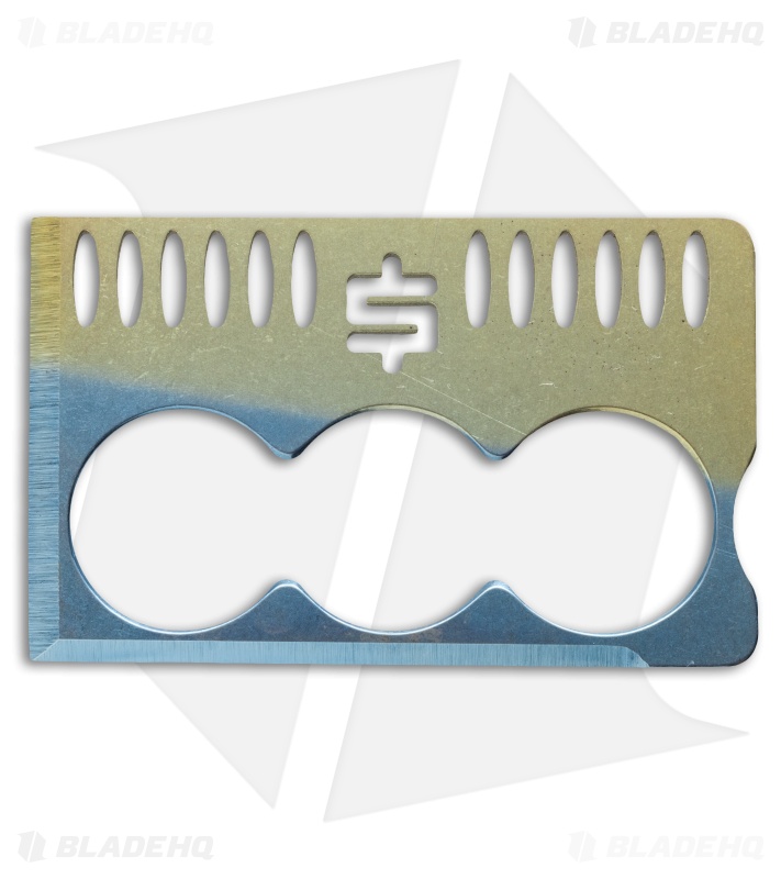 Snody Knives Crisis Card 3.0 Titanium CC Knife Blue/Gold (Two-Edges)