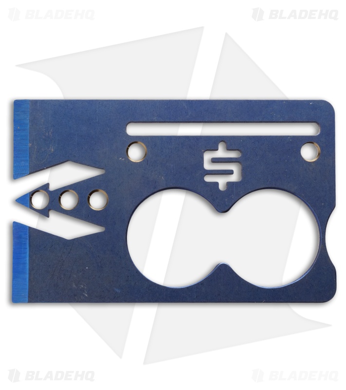 Snody Knives Crisis Card 2-Hole Titanium CC Knife Blue