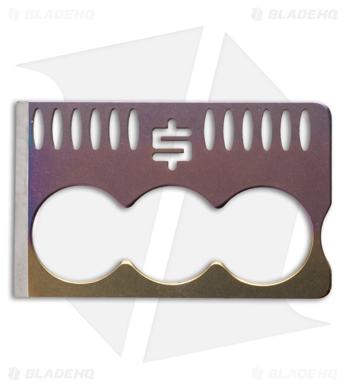 Snody Knives Crisis Card 3.0 Titanium CC Knife Purple/Gold (Single-Edge)