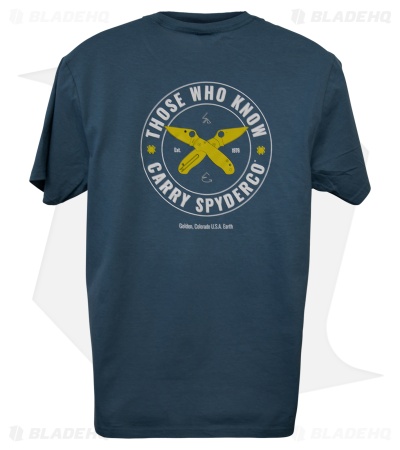 Spyderco Those Who Know Blue Short Sleeve T-Shirt
