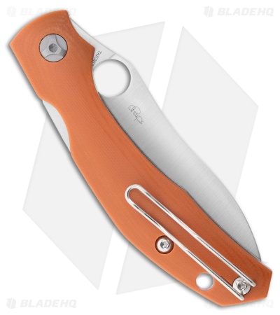 Spyderco Kapara Compression Lock Knife Burnt Orange G-10 (3.6" Satin Rex 121)