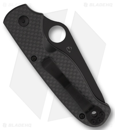 Spyderco ButtonUp Button Lock Knife Carbon Fiber (3.3" Black Oxide) C275CFPBK
