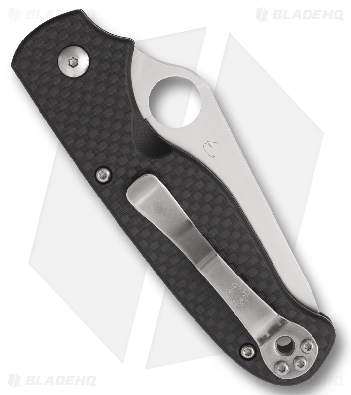 Spyderco ButtonUp Button Lock Knife Carbon Fiber (3.3" Satin Serr) C275CFPS