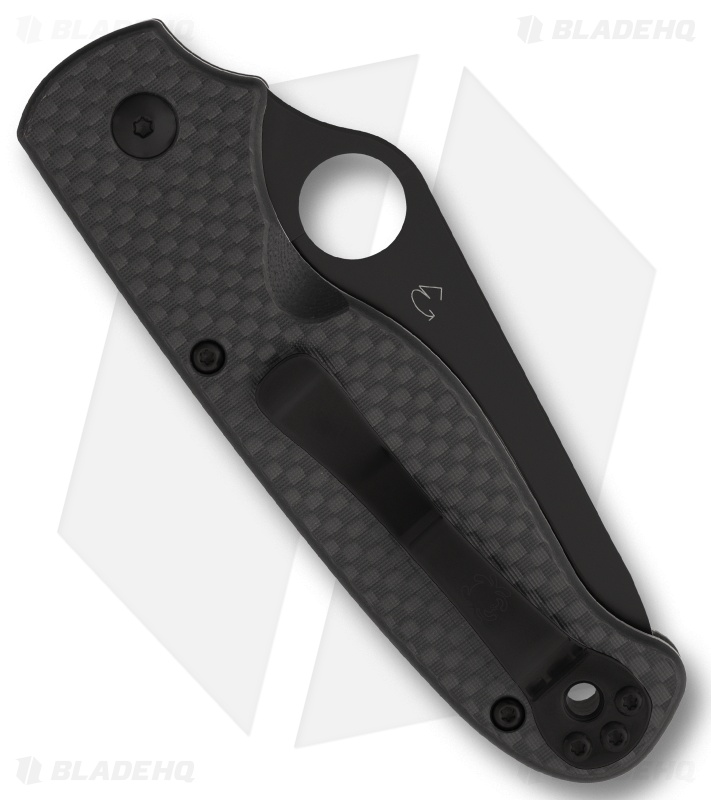 Spyderco ButtonUp Button Lock Knife Carbon Fiber (3.3" Black Oxide Serr)