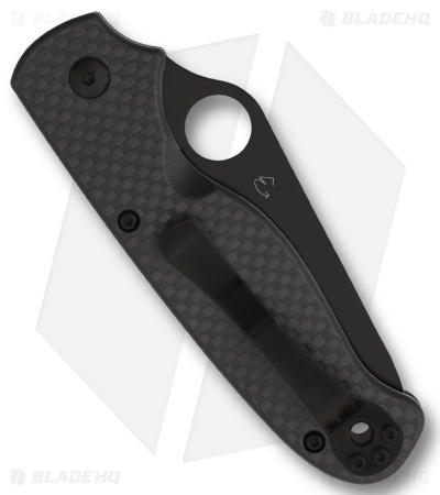 Spyderco ButtonUp Button Lock Knife Carbon Fiber (3.3" Black Oxide Serr)