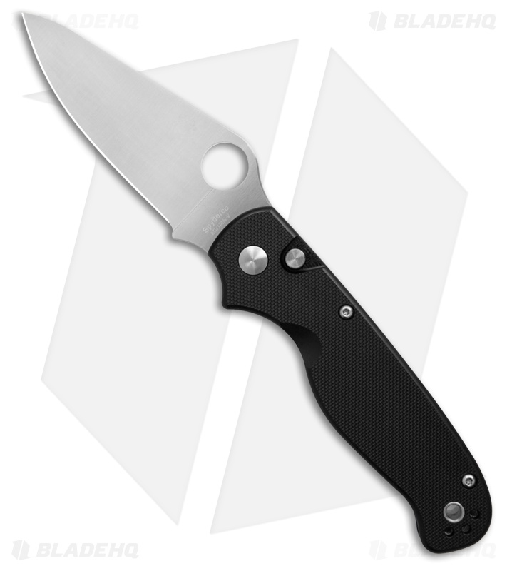 Spyderco ButtonUp Button Lock Knife Black G-10 (3.3" Satin)