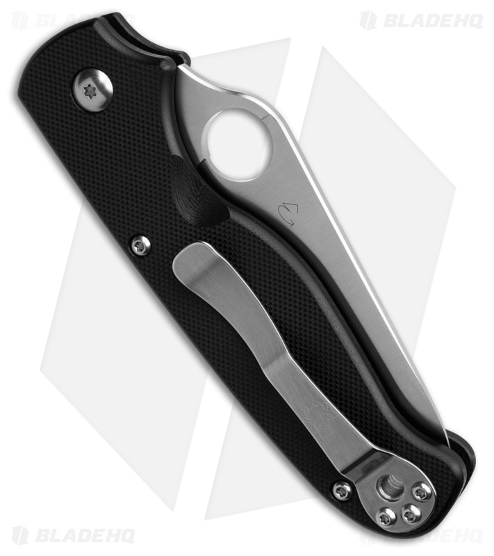 Spyderco ButtonUp Button Lock Knife Black G-10 (3.3" Satin)