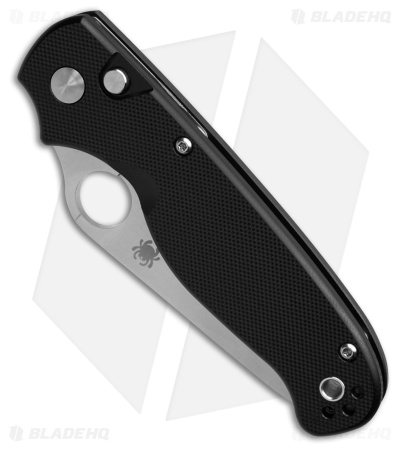 Spyderco ButtonUp Button Lock Knife Black G-10 (3.3" Satin)