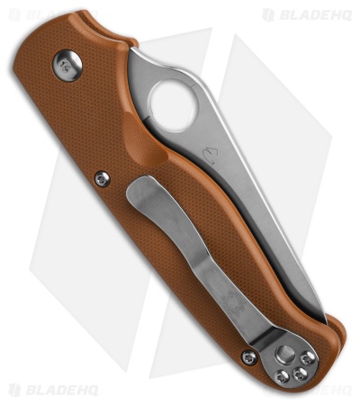 Spyderco ButtonUp Button Lock Knife Brown G-10 (3.3" Satin)