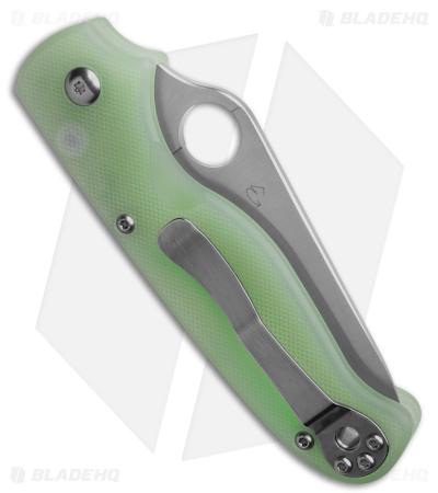 Spyderco ButtonUp Button Lock Knife Natural Jade G-10 (3.3" Satin)