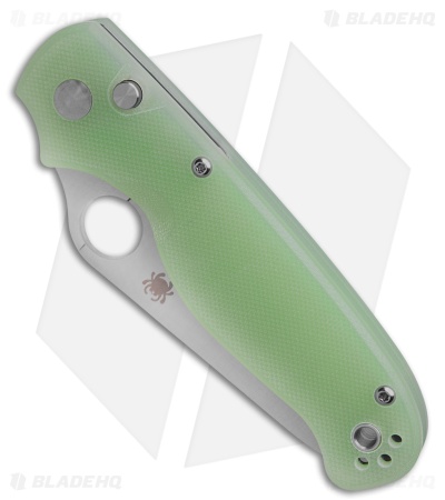 Spyderco ButtonUp Button Lock Knife Natural Jade G-10 (3.3" Satin)