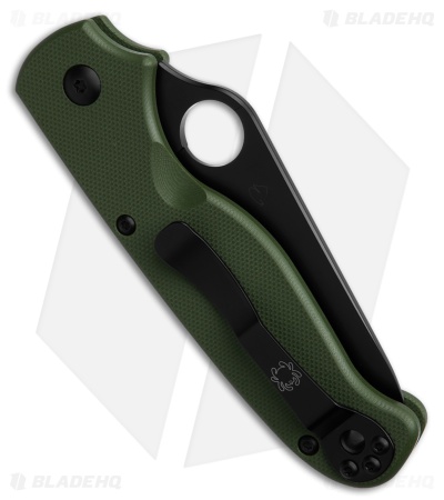 Spyderco ButtonUp Button Lock Knife OD Green G-10 (3.3" Black)