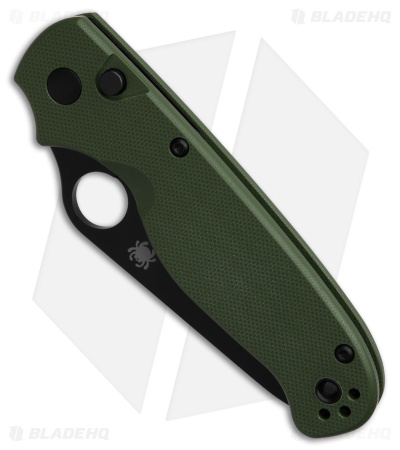 Spyderco ButtonUp Button Lock Knife OD Green G-10 (3.3" Black)