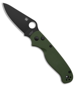 Spyderco ButtonUp Button Lock Knife OD Green G-10 (3.3" Black)