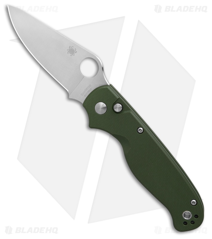 Spyderco ButtonUp Button Lock Knife OD Green G-10 (3.3" Satin)