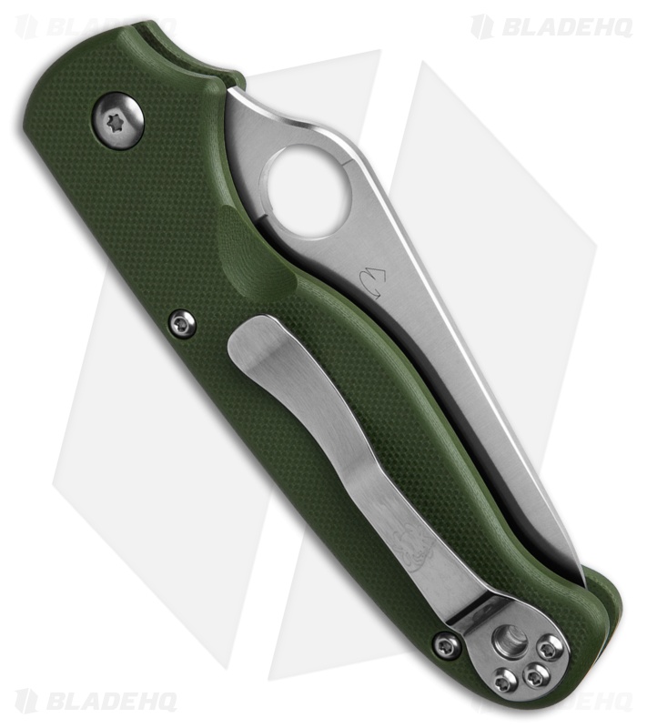 Spyderco ButtonUp Button Lock Knife OD Green G-10 (3.3" Satin)