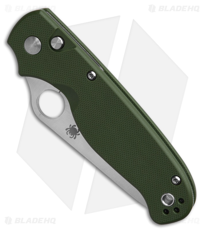 Spyderco ButtonUp Button Lock Knife OD Green G-10 (3.3" Satin)
