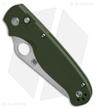 Spyderco ButtonUp Button Lock Knife OD Green G-10 (3.3" Satin)