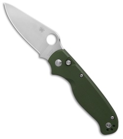 Spyderco ButtonUp Button Lock Knife OD Green G-10 (3.3" Satin)