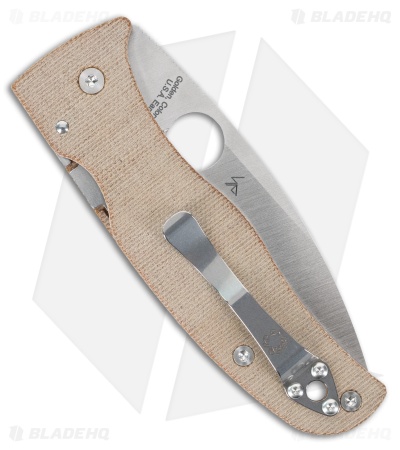Spyderco Bodacious Compression Lock Knife Brown Canvas Micarta (3.6" Satin)