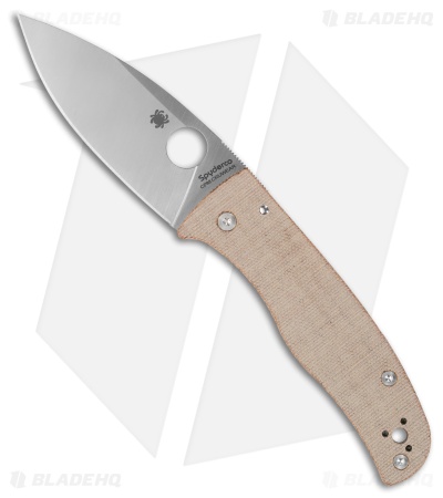 Spyderco Bodacious Compression Lock Knife Brown Canvas Micarta (3.6" Satin)
