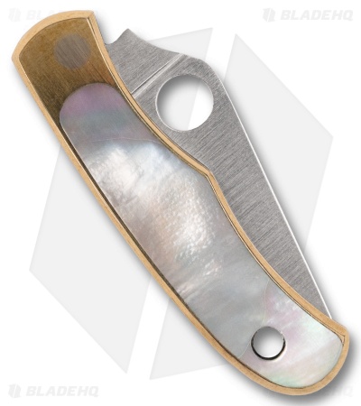 Spyderco Bug Nickel Silver Abalone Mini Folding Keychain Knife (1.3" Satin)