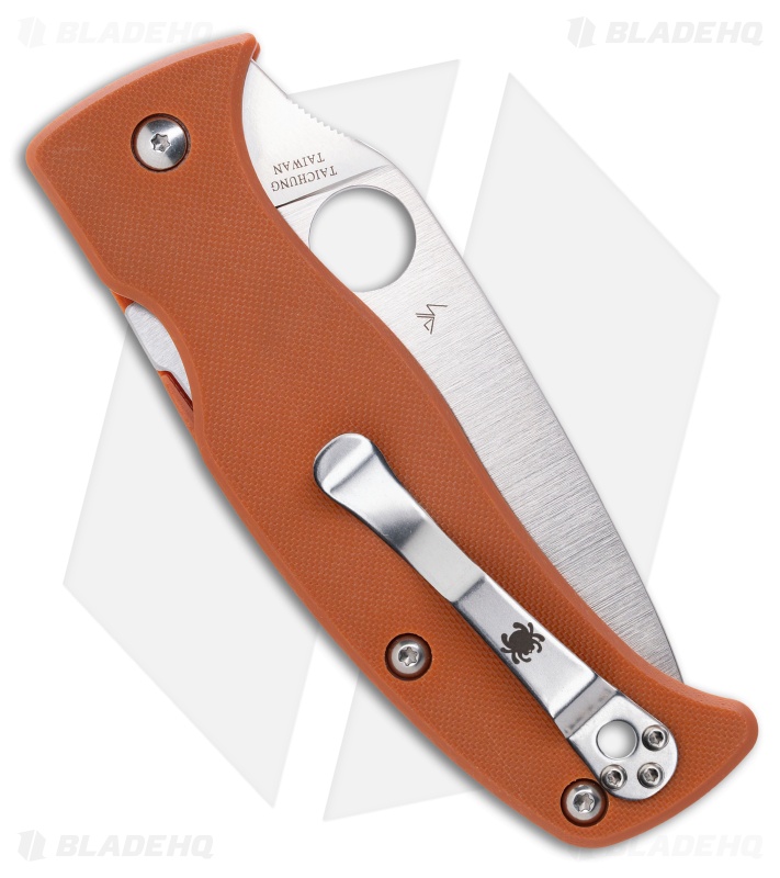 Spyderco Caribbean Compression Lock Burnt Orange Peel-Ply G-10 (3.7" Satin)