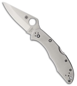 Spyderco Delica 4 Knife Stainless Steel SS Folder (2.88" Satin Plain) C11P