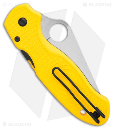 Spyderco Para 3 Lightweight Salt Compression Lock Knife Yellow FRN (3" Satin FS)