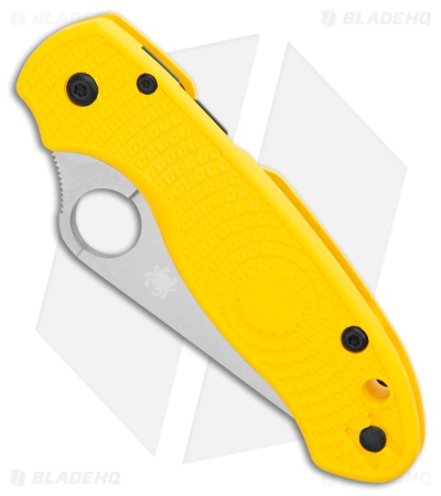 Spyderco Para 3 Lightweight Salt Compression Lock Knife Yellow FRN (3" Satin FS)