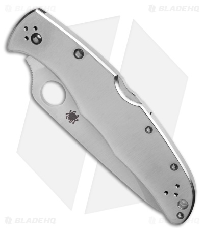 Spyderco Endura 4 Stainless Steel SS Folder (3.875" Satin Serr) C10PS 