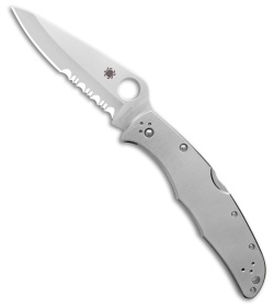 Spyderco Endura 4 Stainless Steel SS Folder (3.875" Satin Serr) C10PS
